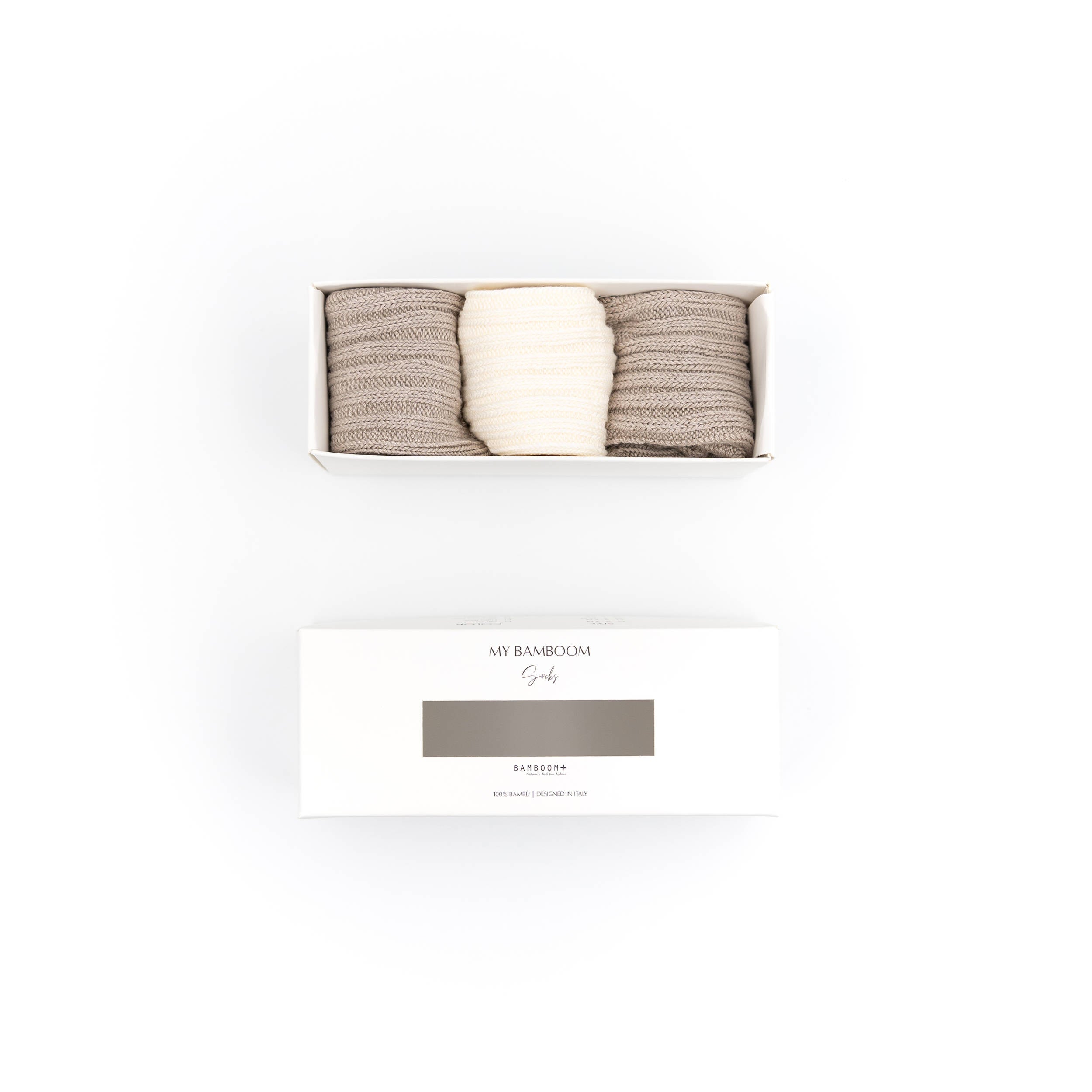 bamboom-3pc-gift-box-calze-spesse-sabbia-09 image 1