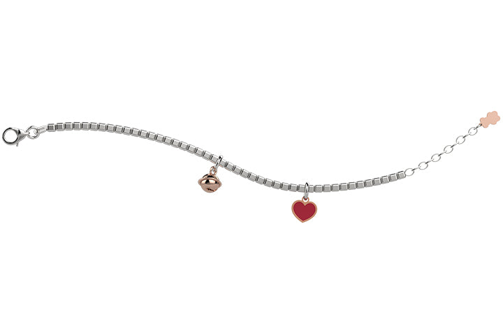 nanan-bijou-bracciale-in-argento-con-campanella-e-cuore-rosso image 1
