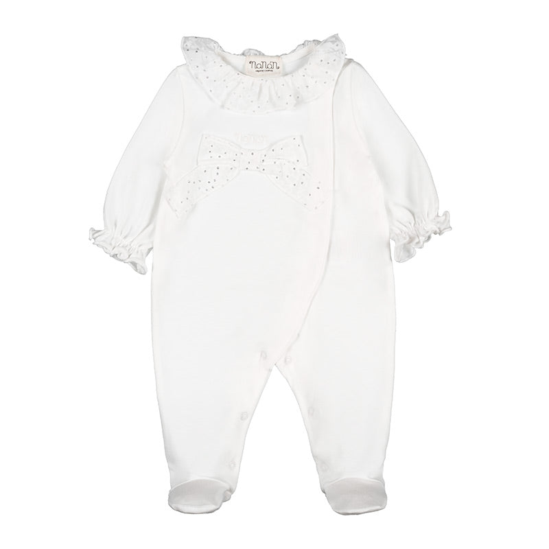 nanan-tutina-bianca-con-fiocco-tutina-neonato image 1