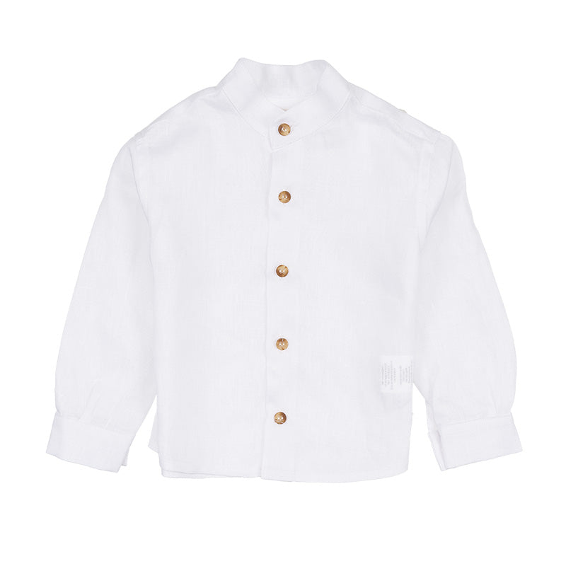 nanan-camicia-coreana-bianca-in-lino-navy-camicia-elegante-bimbo image 1