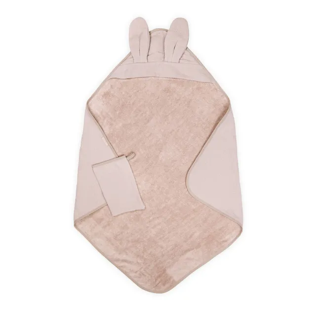 bamboom-bagno-duo-waffle-vintage-pink-341-accappatoio-neonato image 1