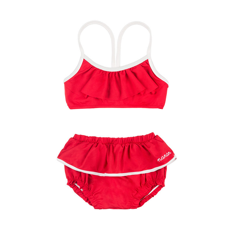 nanan-costume-2-pezzi-bimba-con-balze-e-rifiniture-a-contrasto image 1