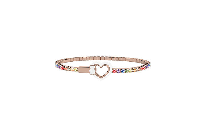 nanan-bijou-bracciale-tennis-bimbo-a-argento-multicolor-con-cuore image 1