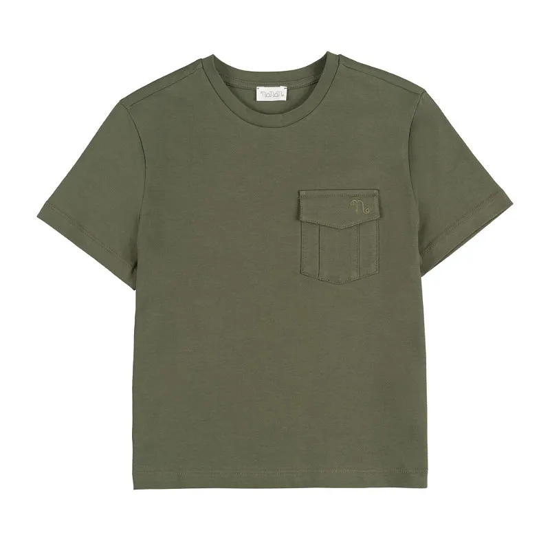 nanan-t-shirt-verde-con-taschino image 1