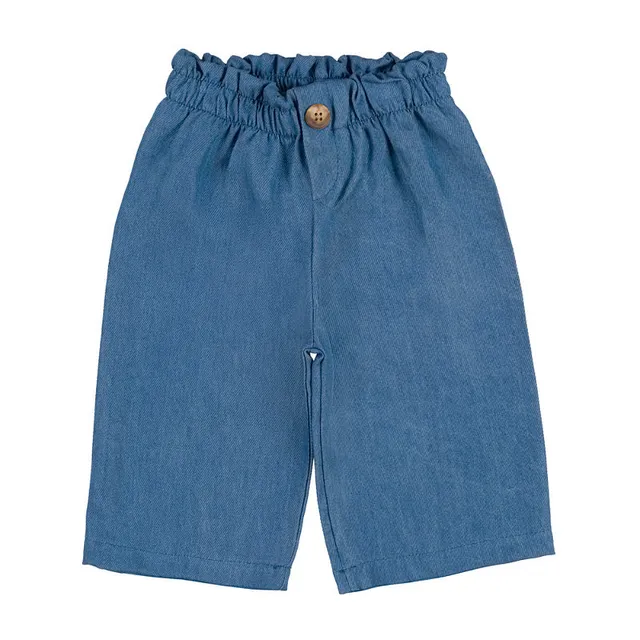nanan-pantalone-lungo-bimbo-in-chambray-blu image 1