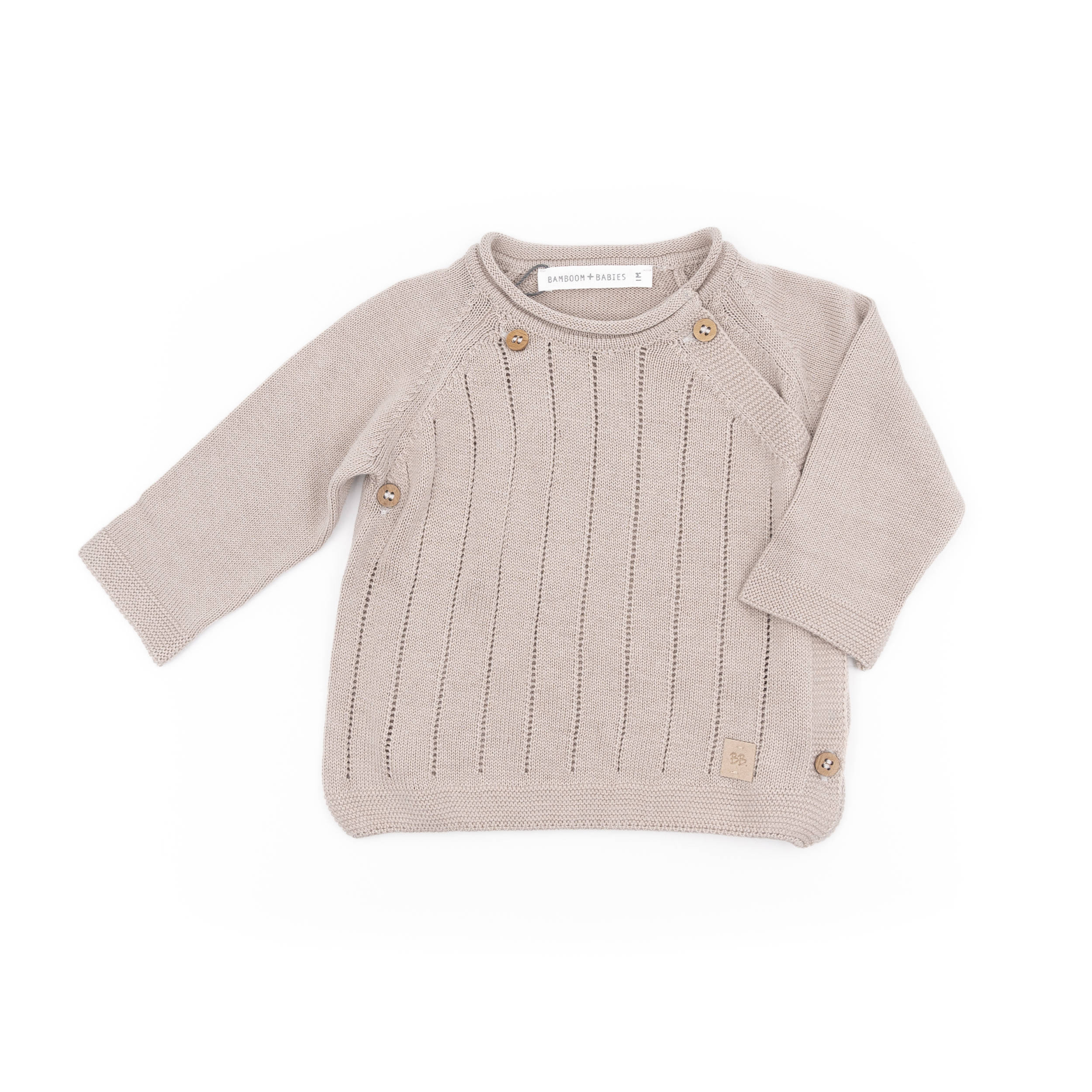 bamboom-maglia-incrociata-trattini-cammello-33-linea-knitted-bamb image 1