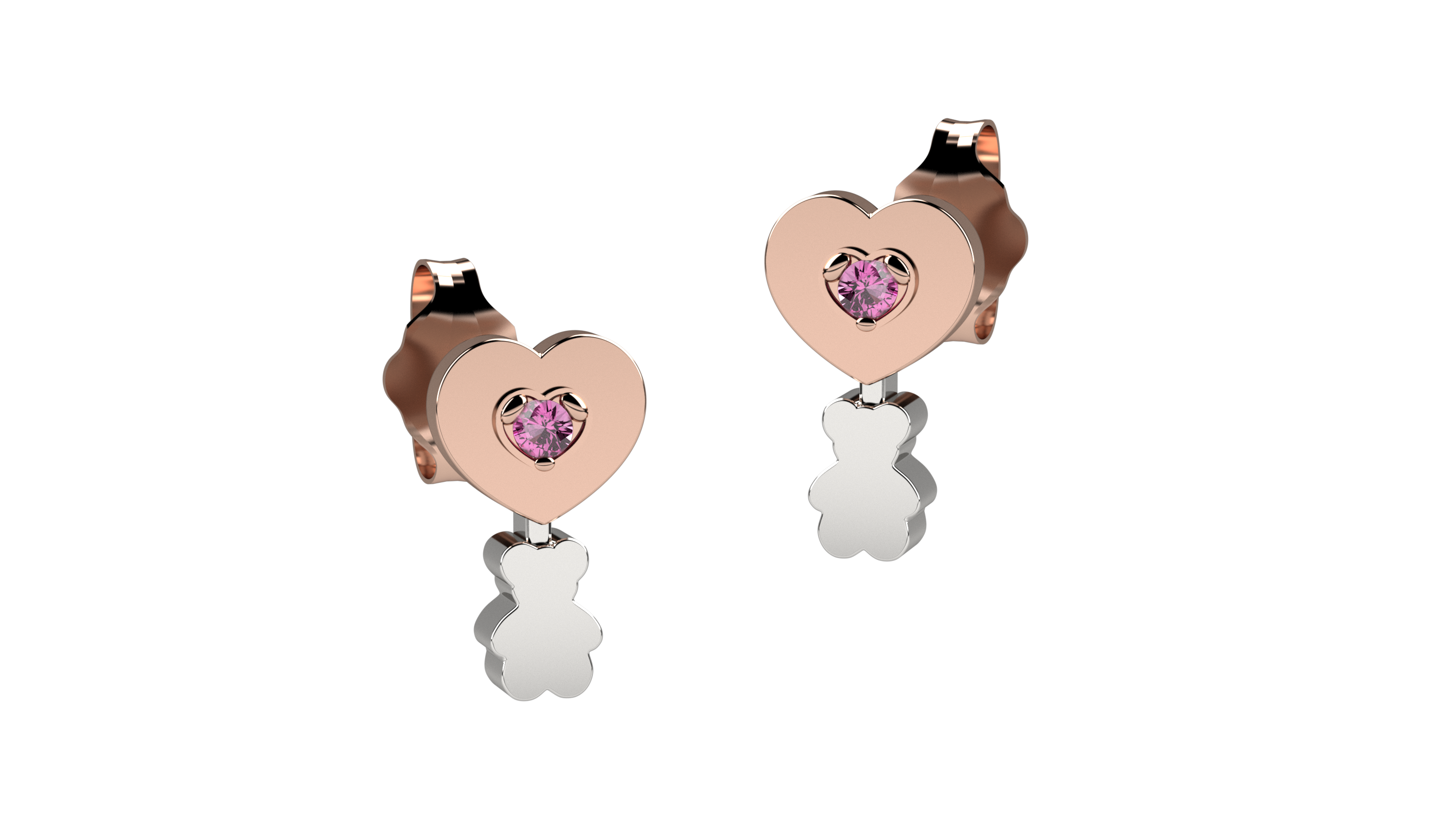 nanan-orecchini-argento-925-cuore-con-orsetto-tato-gioiello-bimba image 2