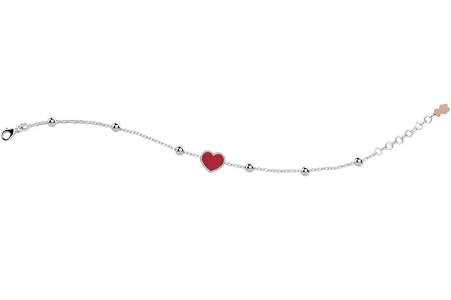 nanan-bijou-bracciale-argento-con-cuore-rosso-e-sfere image 1