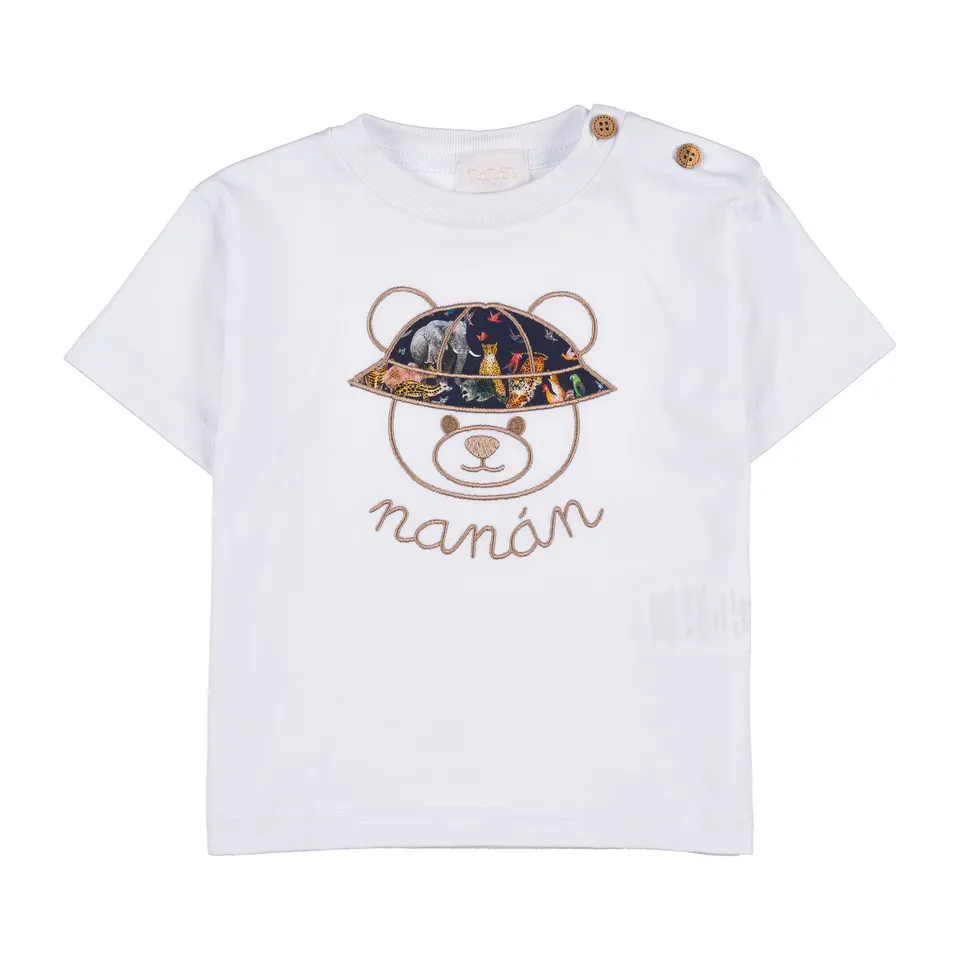 nanan-t-shirt-bianca-con-orsetto-cappello-liberty image 1