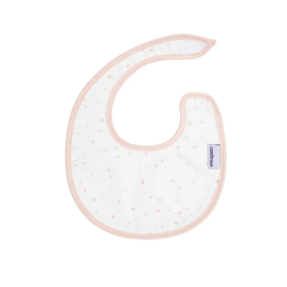 cambrass-43359-bavetta-rotonda-velcro-astra-rosa-star-16x19-cm-bavaglino image 1