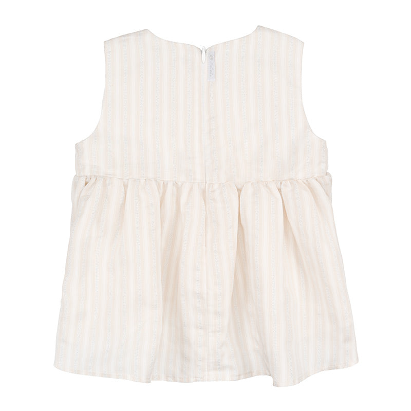 nanan-blusa-smanicata-a-righe-panna-con-fiocchetti image 2