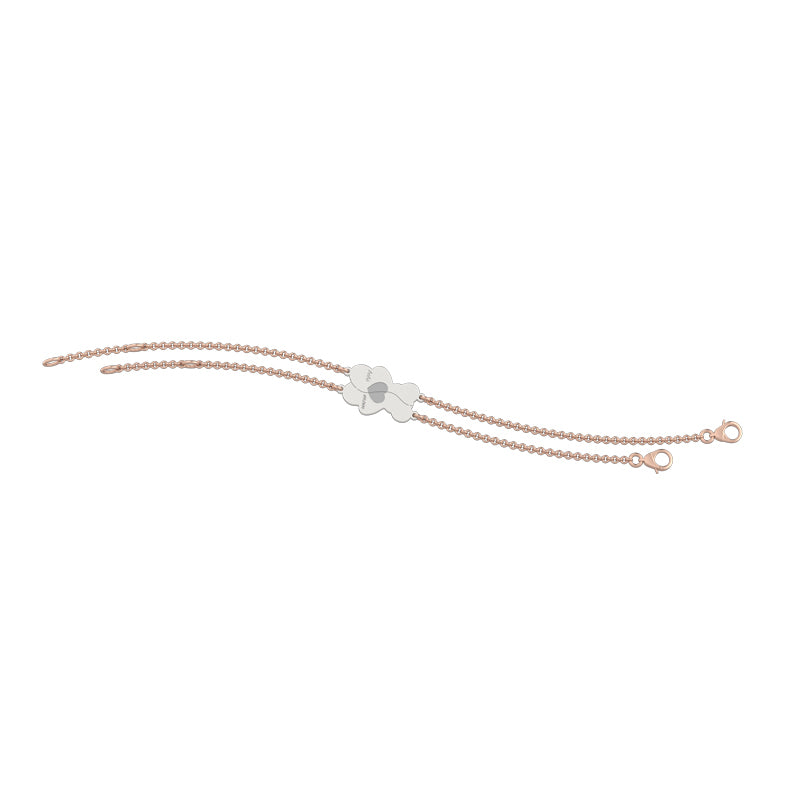 nanan-bracciale-mamma-e-bimbo-oro-rosa-orsetto-argento-925 image 1