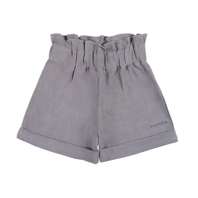 nanan-shorts-in-lino-con-frappa-in-vita-ed-elastico-interno image 1