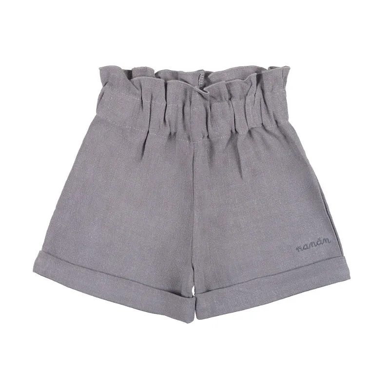 nanan-shorts-in-lino-con-frappa-in-vita-ed-elastico-interno image 1