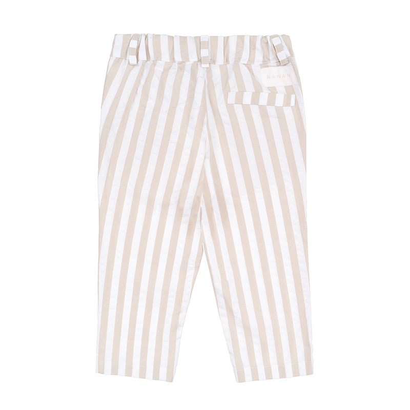 nanan-pantalone-bimbo-a-righe-beige-elasticizzato image 2