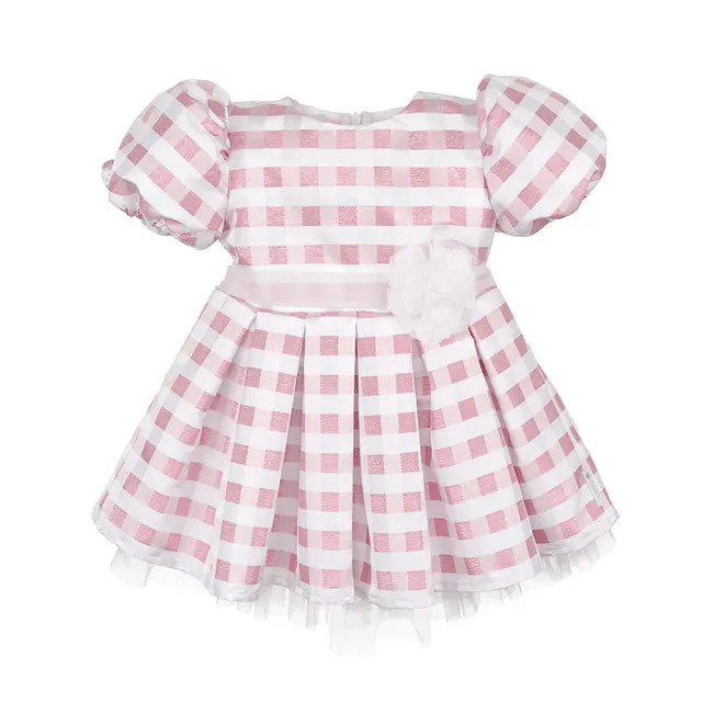 nanan-abito-rosa-cerimonia-bimba-con-rosa-tulle-e-zip image 1