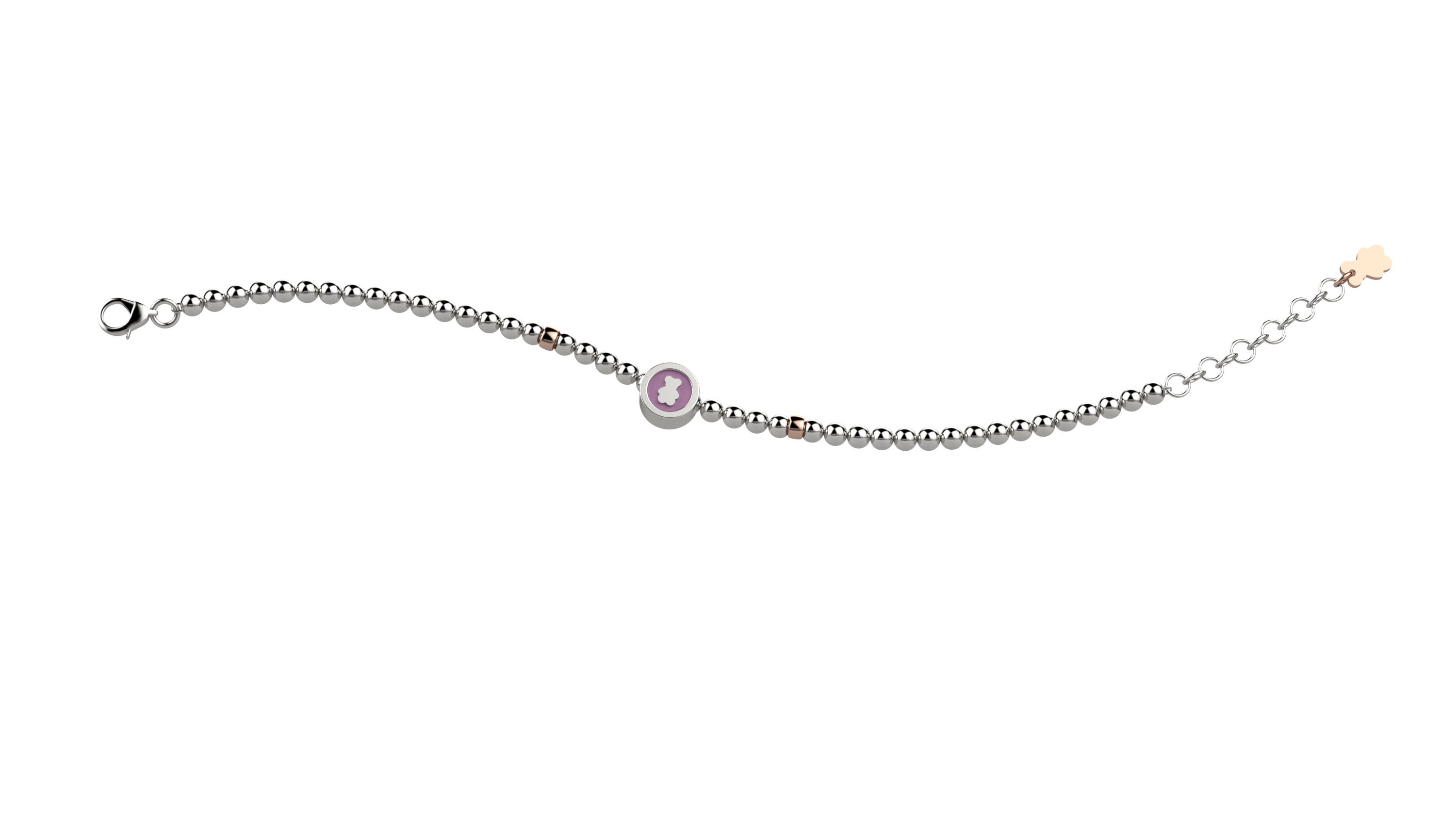 nanan-bijou-bracciale-argento-925-pallini-con-orsetto-rosa-tato image 2