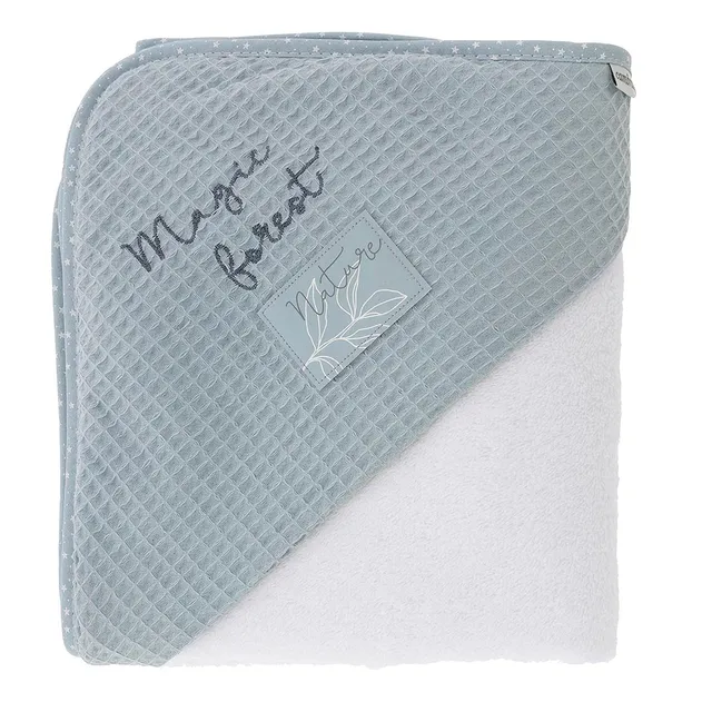 cambrass-forest-azzurro-accappatoio-neonato-con-cappuccio-tencel image 1