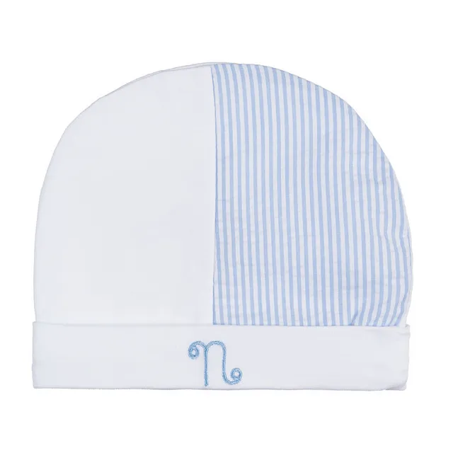 nanan-berretta-bianca-con-righe-azzurre image 1