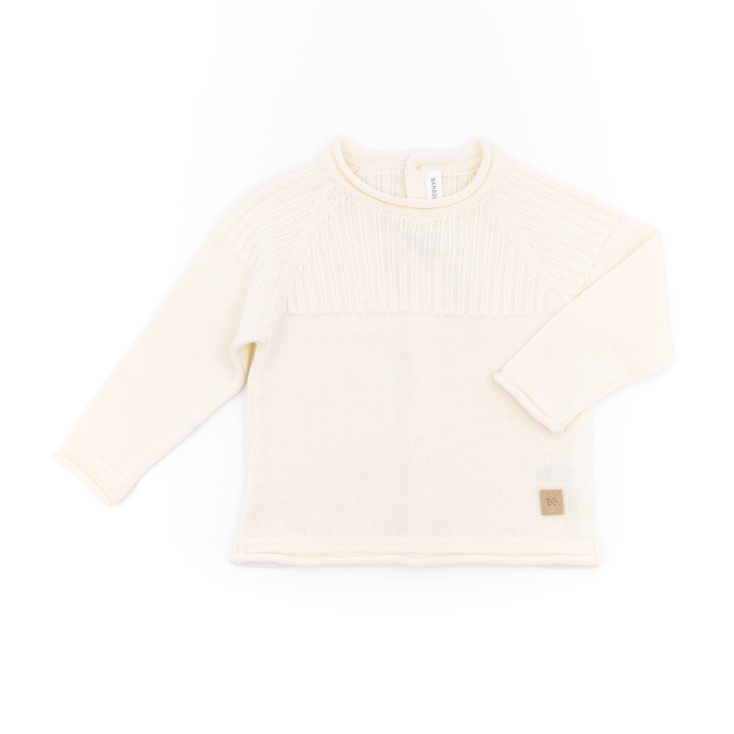 bamboom-maglia-apertura-dietro-a-costine-knitted-bianco-01 image 1