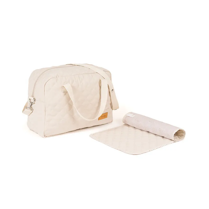 nanan-borsa-mamma-in-tessuto-beige-con-fasciatoio image 1