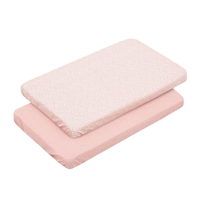cambrass-set-2-lenzuola-con-angoli-culla-forest-rosa-in-cotone-egiziano image 1