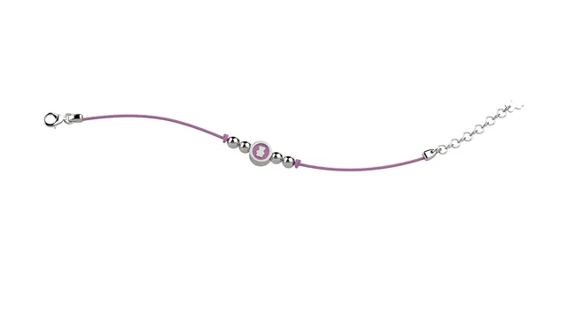 nanan-bijou-bracciale-argento-925-con-laccio-lilla-e-orsetto image 1