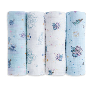 aden-anais-essentials-mussola-in-cotone-swaddle-4-pack-disney-lilo-and-stitch image 2