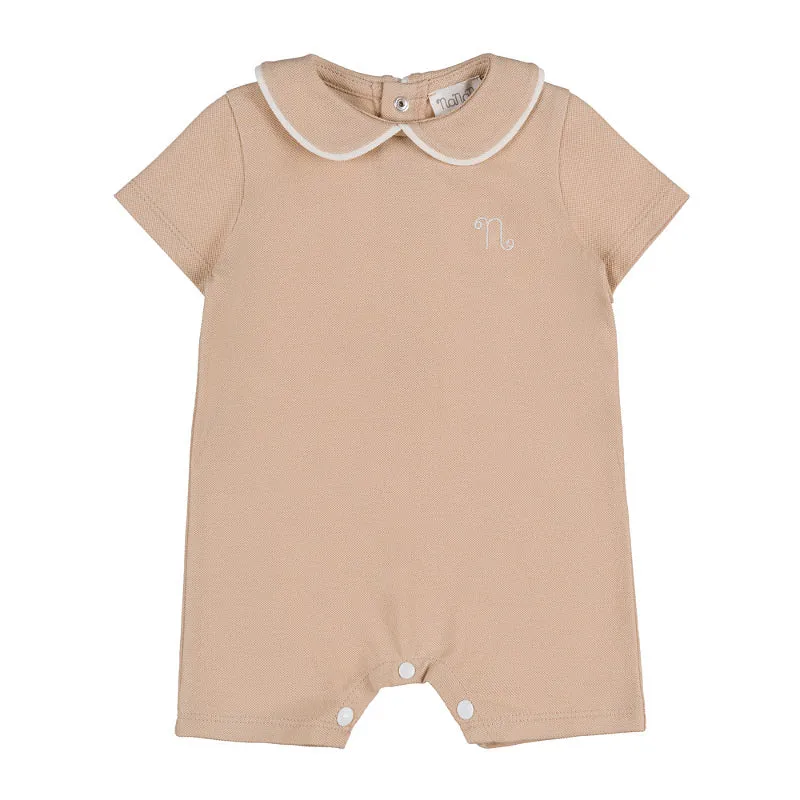 nanan-pagliaccetto-beige-in-piquet-con-piping-e-n-ricamata image 1