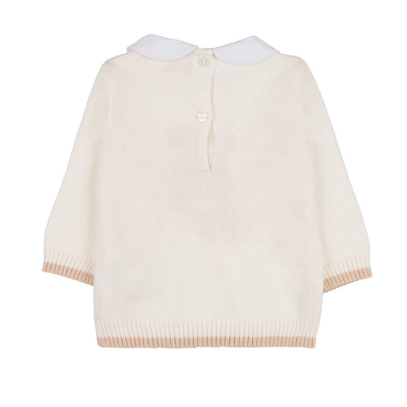nanan-tutina-2-pezzi-in-filo-beige-con-colletto-orsetto image 2