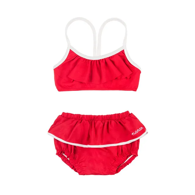 nanan-costume-2-pezzi-bimba-con-balze-e-rifiniture-a-contrasto image 1