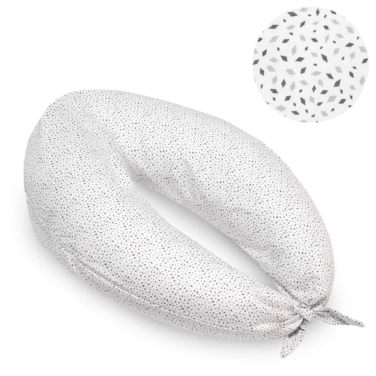 cambrass-moon-cuscino-allattamento-e-gravidanza-80x185x16-cm-grigio-leone image 1