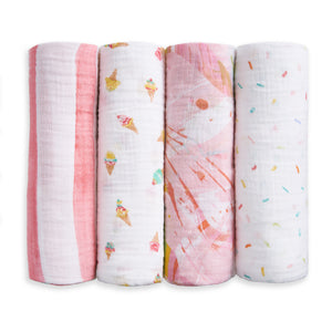 aden-anais-essentials-mussola-in-cotone-swaddle-4-pack-icecream-dreams image 2