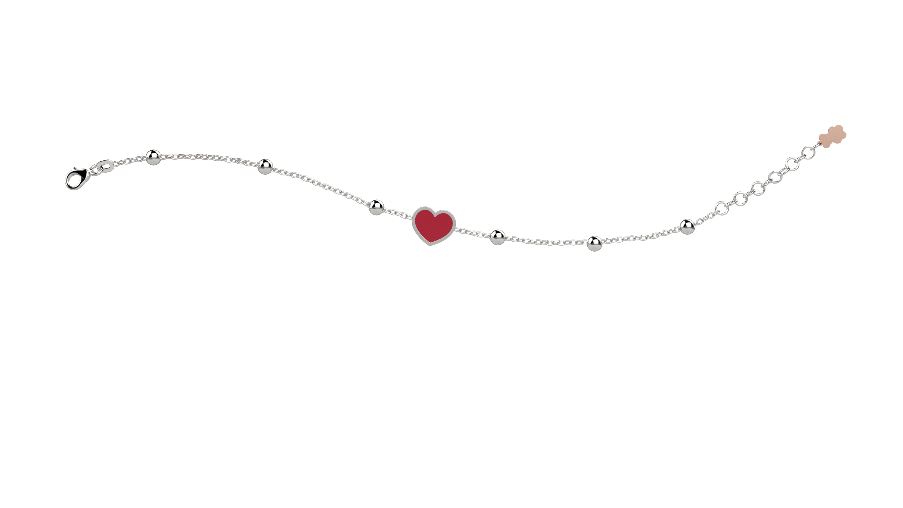 nanan-bijou-bracciale-argento-con-cuore-rosso-e-sfere image 2