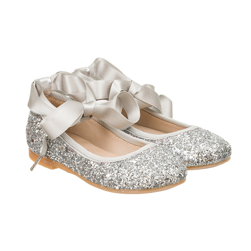 nanan-ballerina-glitter-argento-in-pelle-con-nastro-raso image 1
