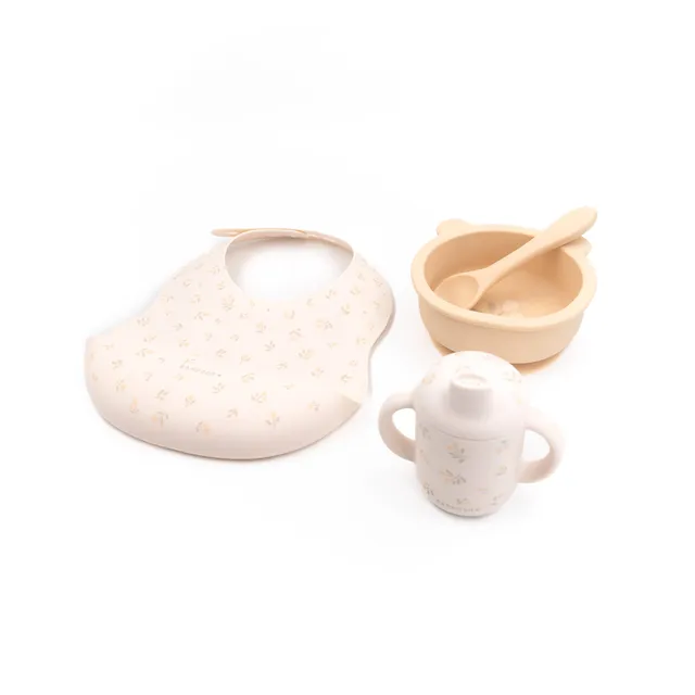 bamboom-first-meal-set-tulips-204-set-pappa-in-silicone-rosa image 1