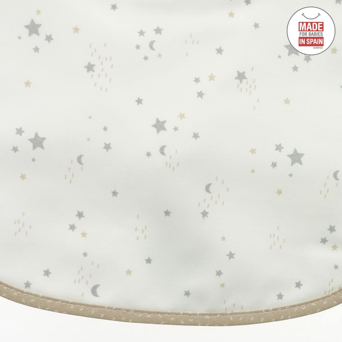 bavaglino-quadrato-con-velcro-cambrass-sky-beige-stella-20x26-cm image 3