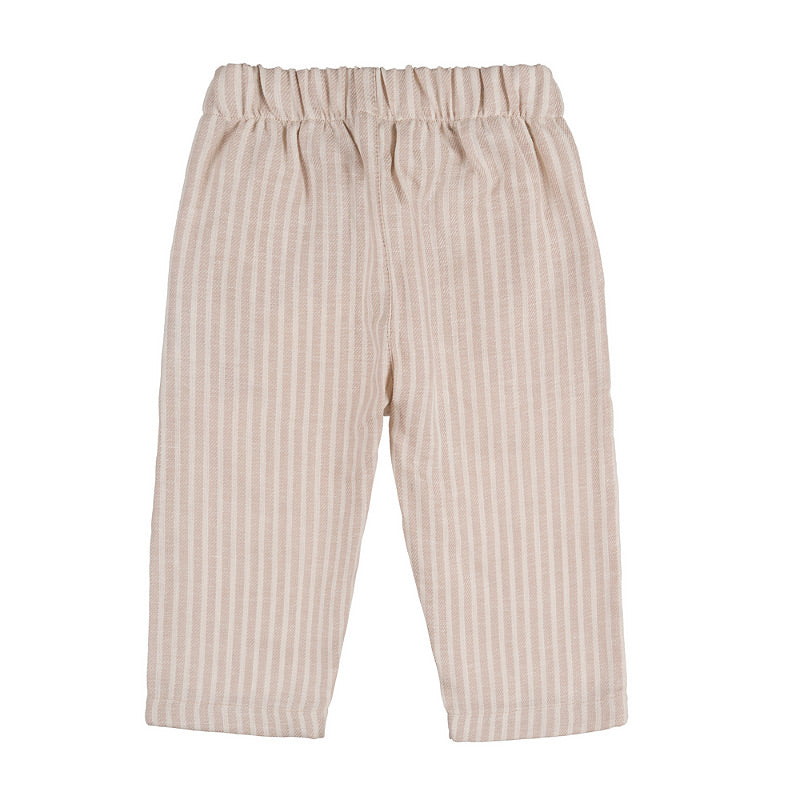 nanan-pantalone-beige-in-lino-con-risvolto image 2