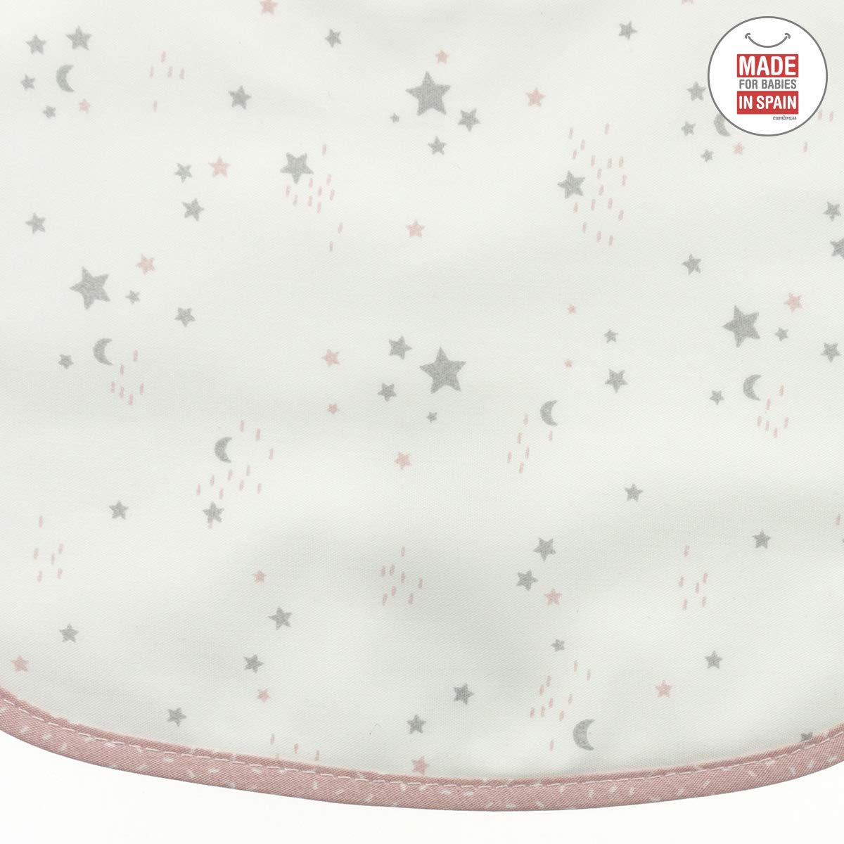 bavaglino-quadrato-con-velcro-cambrass-sky-rosa-stella-20x26-cm image 3
