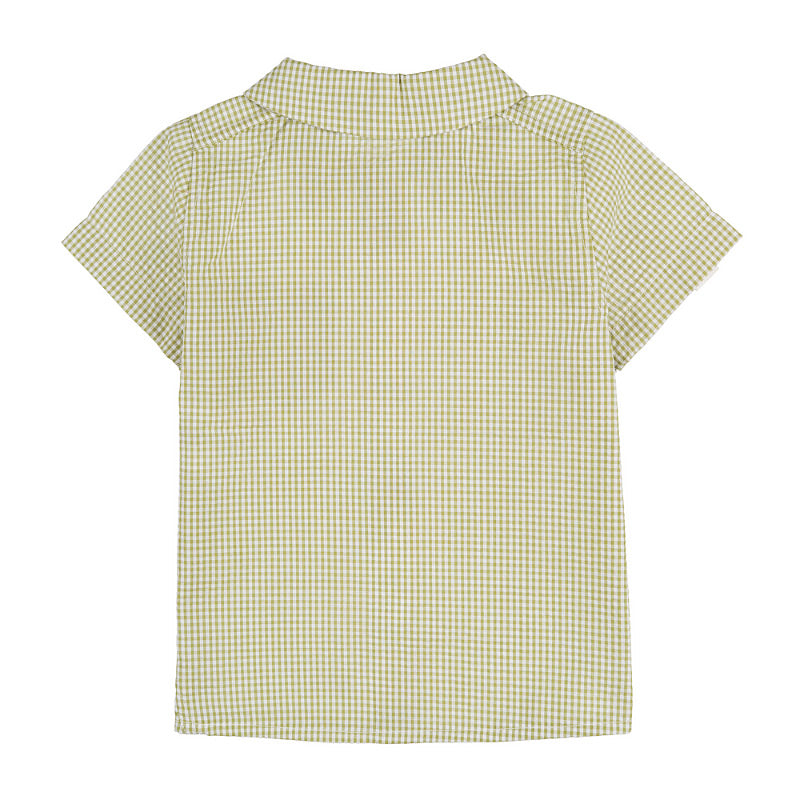 nanan-camicia-mezza-manica-in-vichy-verde-per-bambino image 2