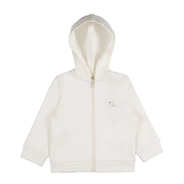 nanan-felpa-off-white-con-cappuccio-e-zip-con-ricamo image 1