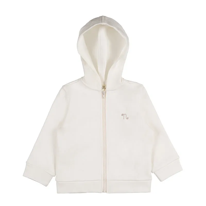 nanan-felpa-off-white-con-cappuccio-e-zip-con-ricamo image 1