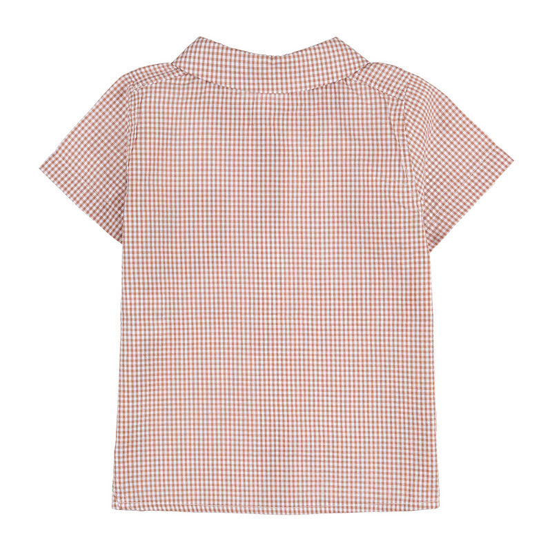 nanan-camicia-mezza-manica-vichy-marrone-bambino image 3
