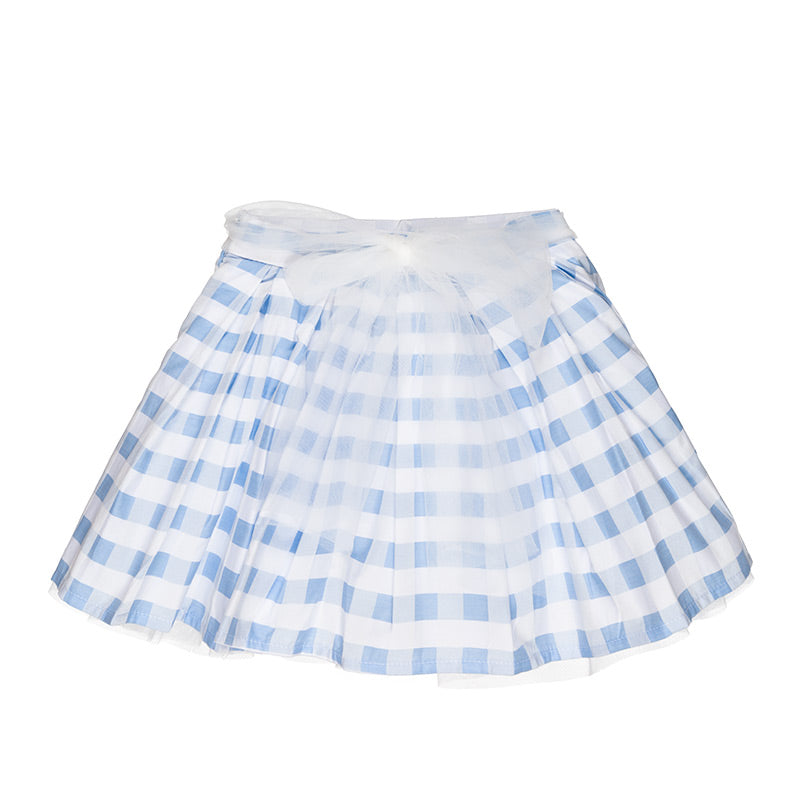 nanan-gonna-a-quadretti-azzurra-bimba-con-fodera-e-cintura-tulle image 2
