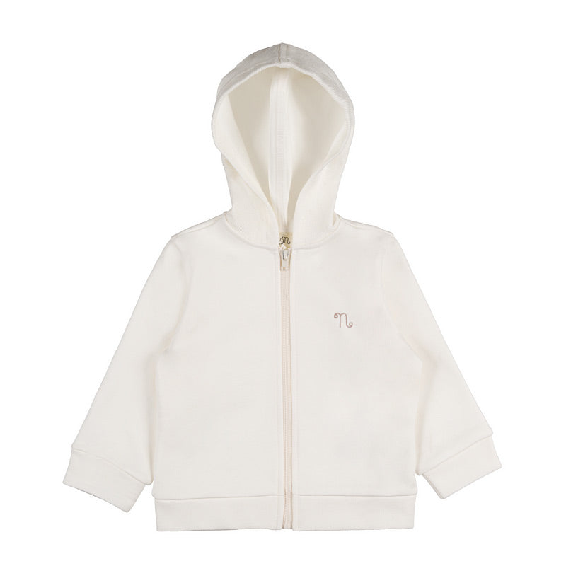 nanan-felpa-off-white-con-cappuccio-e-zip-con-ricamo image 1