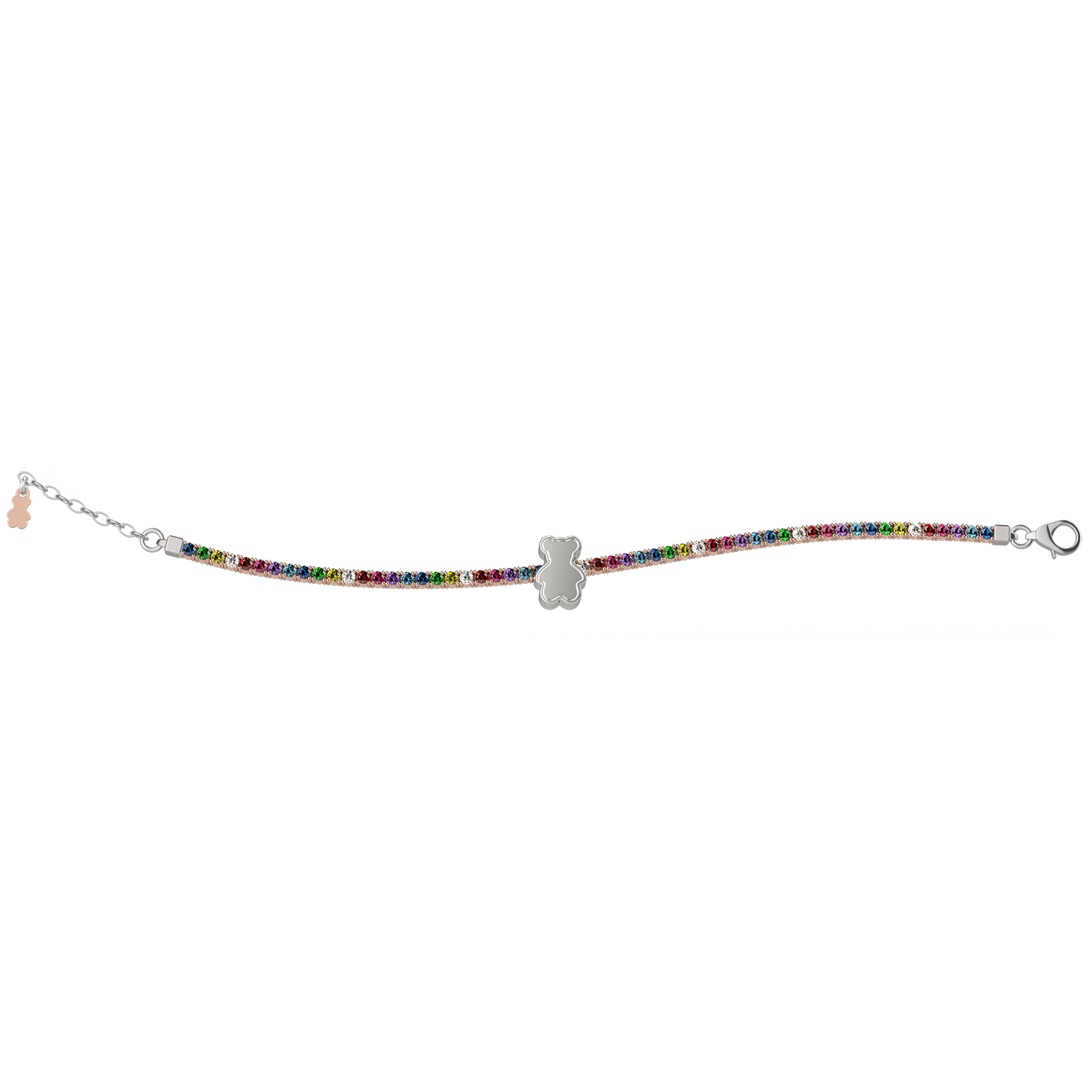 nanan-bijou-bracciale-tennis-mamma-argento-925-e-cristalli-multicolor-con-tato image 1