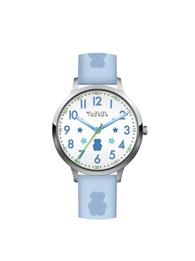 nanan-orologio-bambino-bianco-azzurro-silver-tato image 1