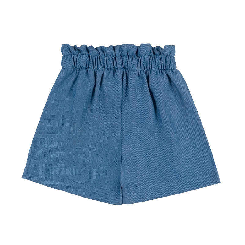 nanan-shorts-blu-in-chambray-con-vita-elasticata image 2