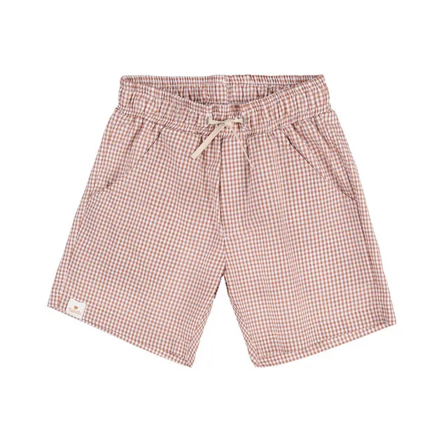 nanan-shorts-bimbo-in-vichy-marrone-e-bianco image 1