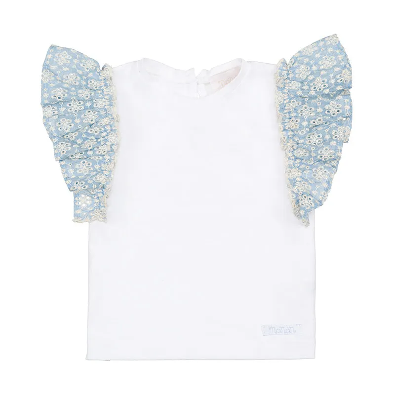 nanan-t-shirt-azzurra-con-frappa-in-sangallo-senza-maniche image 1
